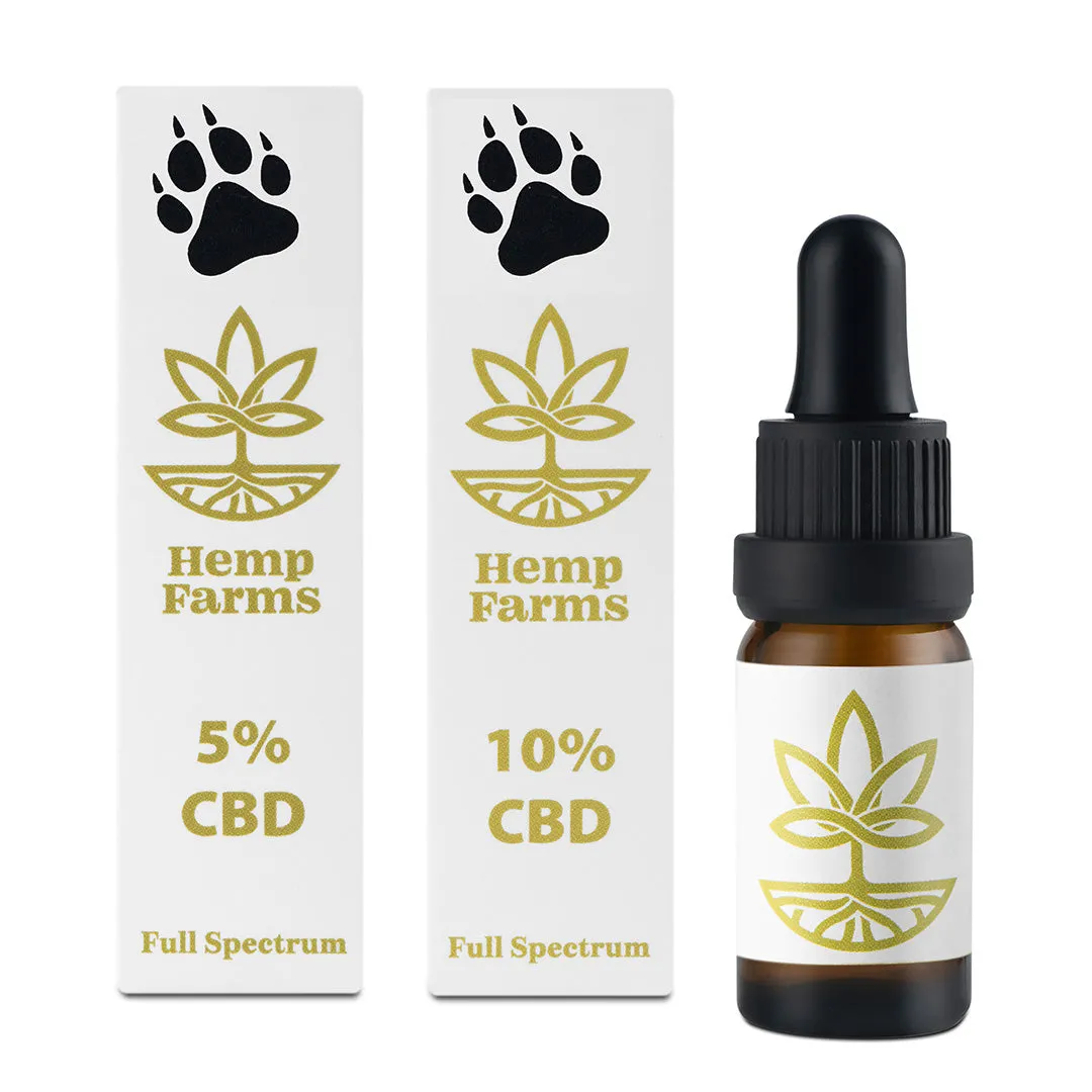 Olio CBD Hemp Farms 5%+10% Full Spectrum per animali